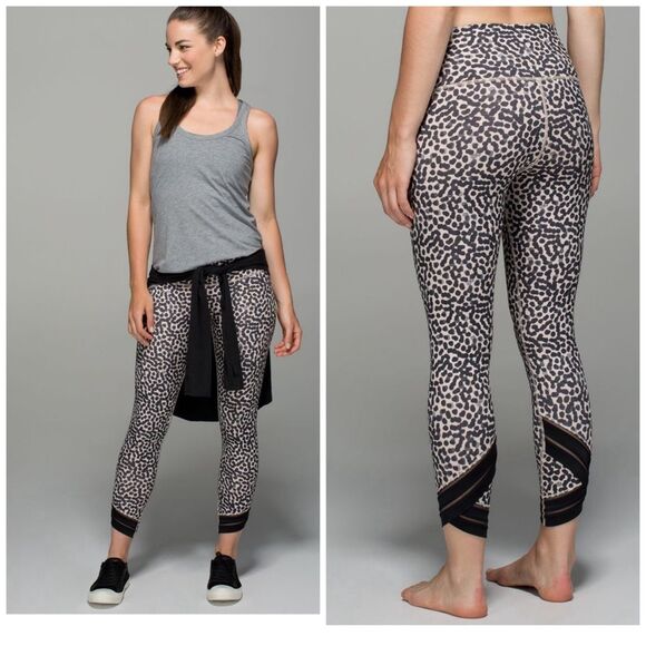 lululemon athletica Pants - Lululemon High Times Pant *Wrap Mesh Ace Spot Grain Black 8